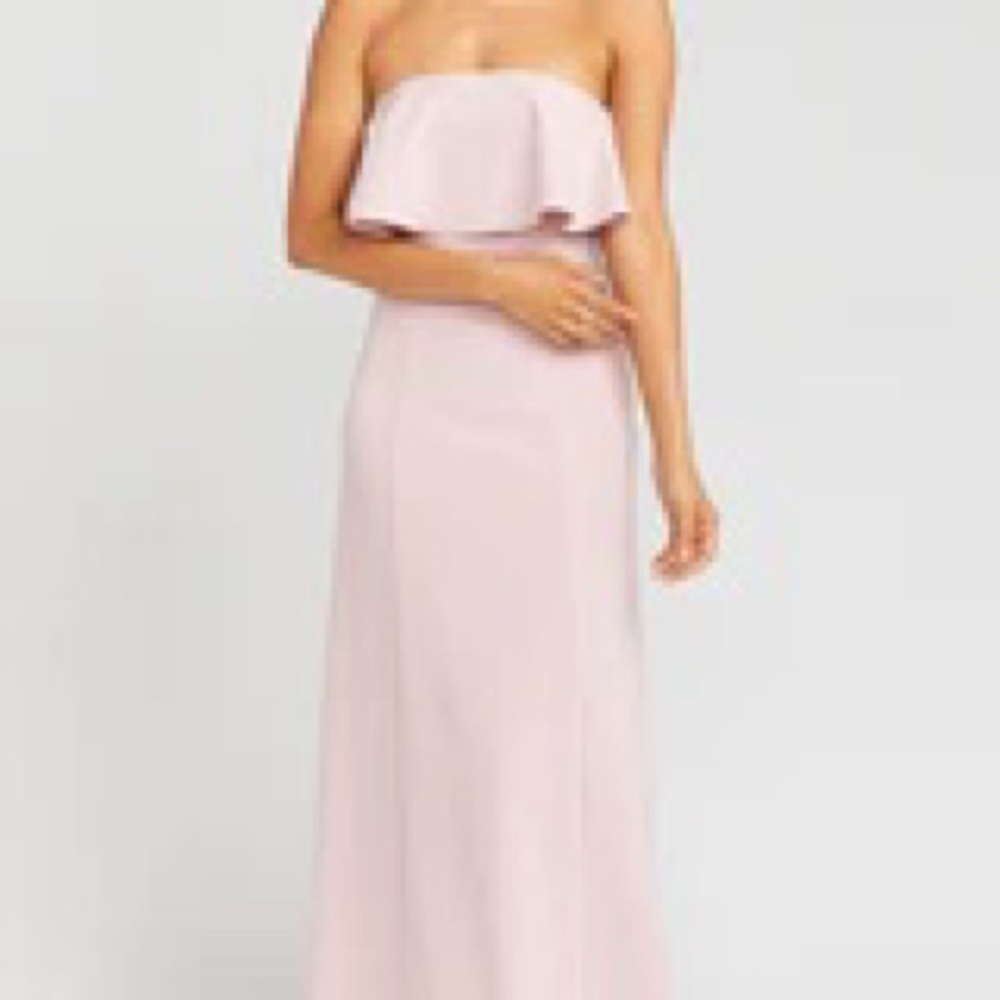 Monaco Ruffle Gown ~ Vintage Rose Stretch Crepe -
M